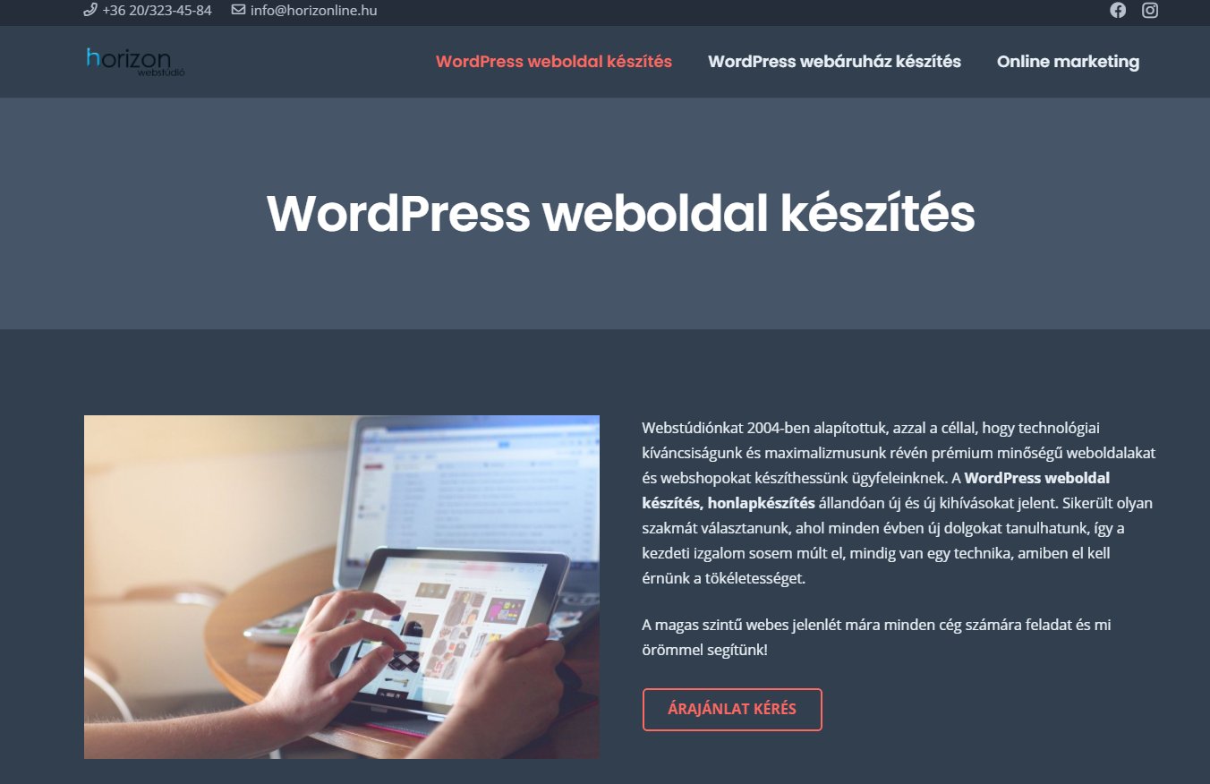 Prémium WordPress honlapkészítés cégeknek